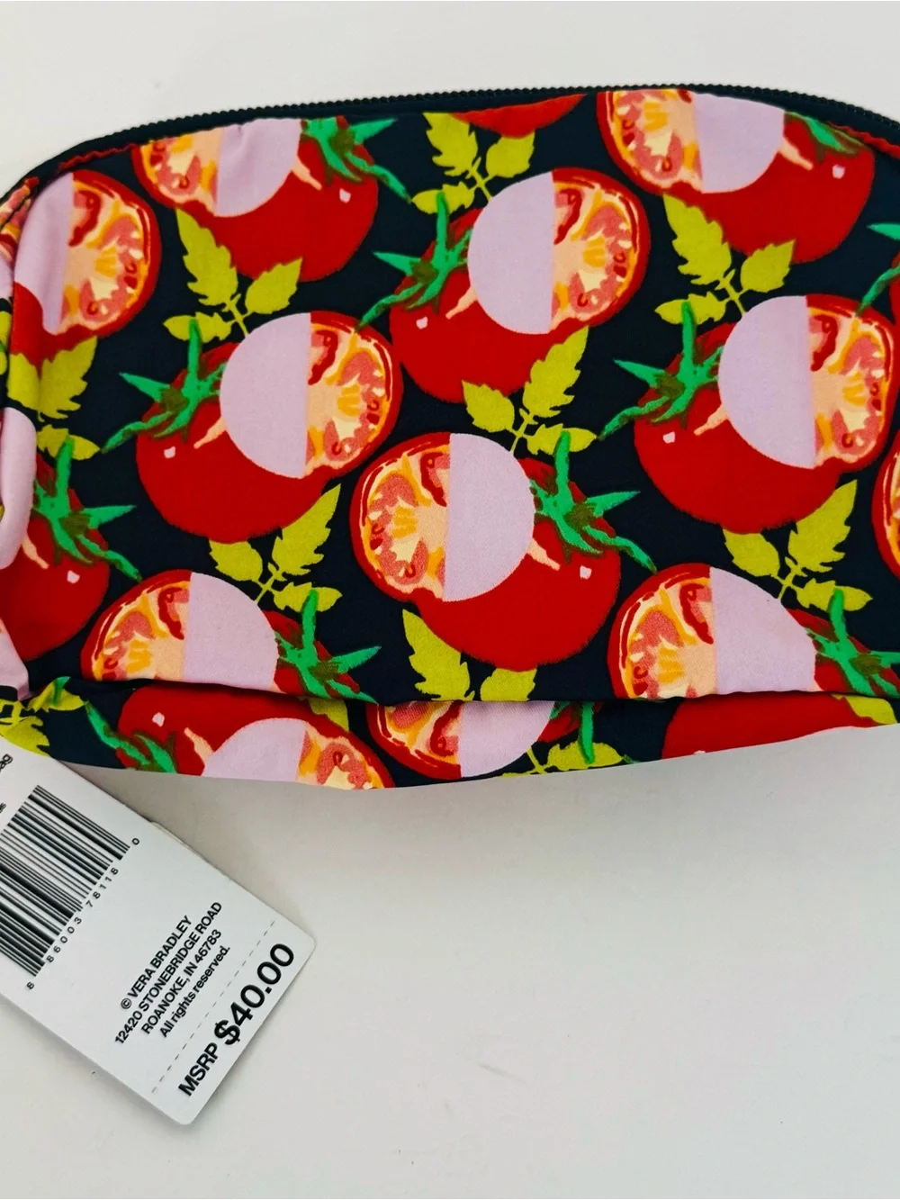 Vera Bradley Tomato Print Fanny Pack Cross Body Bag - Pink, Red, Green